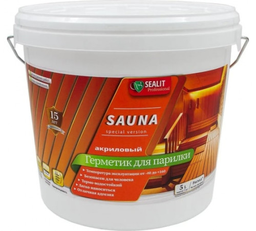 Приобрести ГЕРМЕТИК - Sealit SAUNA для бань и саун 5 л в Туле, Тульская область